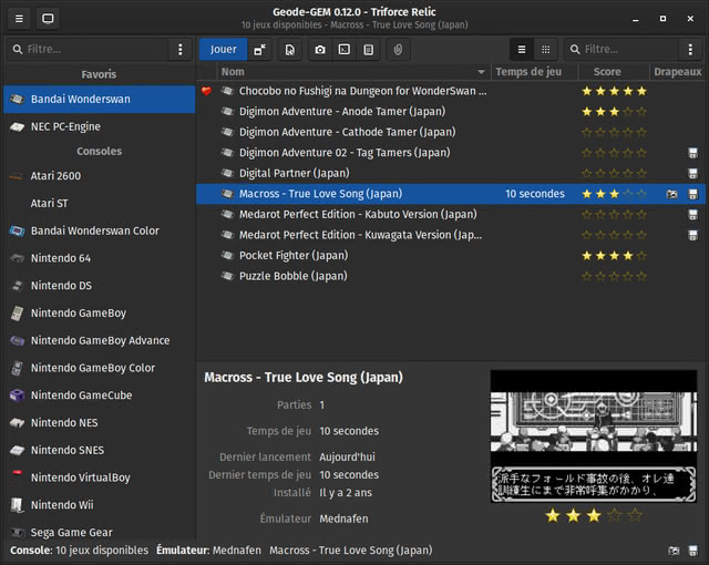 Fenêtre principale de Geode-Gem